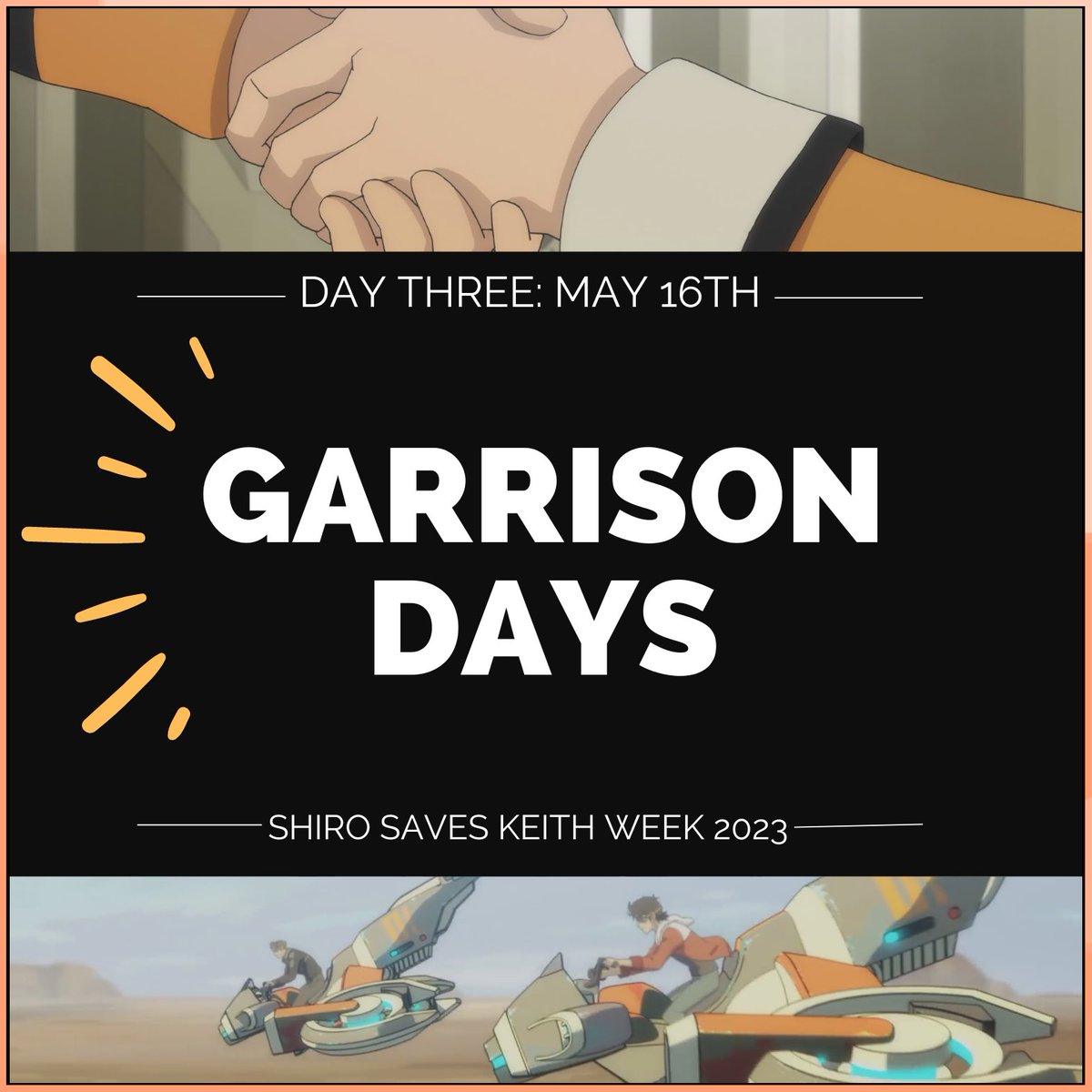 shirosaveskeith's tweet photo. From the very start, Shiro's been saving Keith, and today's prompt celebrates that. π₯° Use #shirosaveskeithweek or @shirosaveskeith so we can find your work, and most importantly, have fun! #sheith
Day 3 - Garrison Days https://t.co/x0ug0M1HZZ