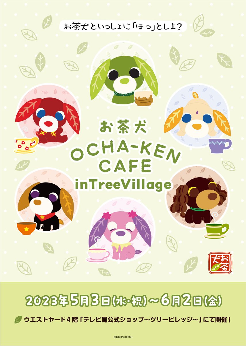 お茶犬 OCHA-KEN CAFE in TreeVillage』 \好評につきグリーティング