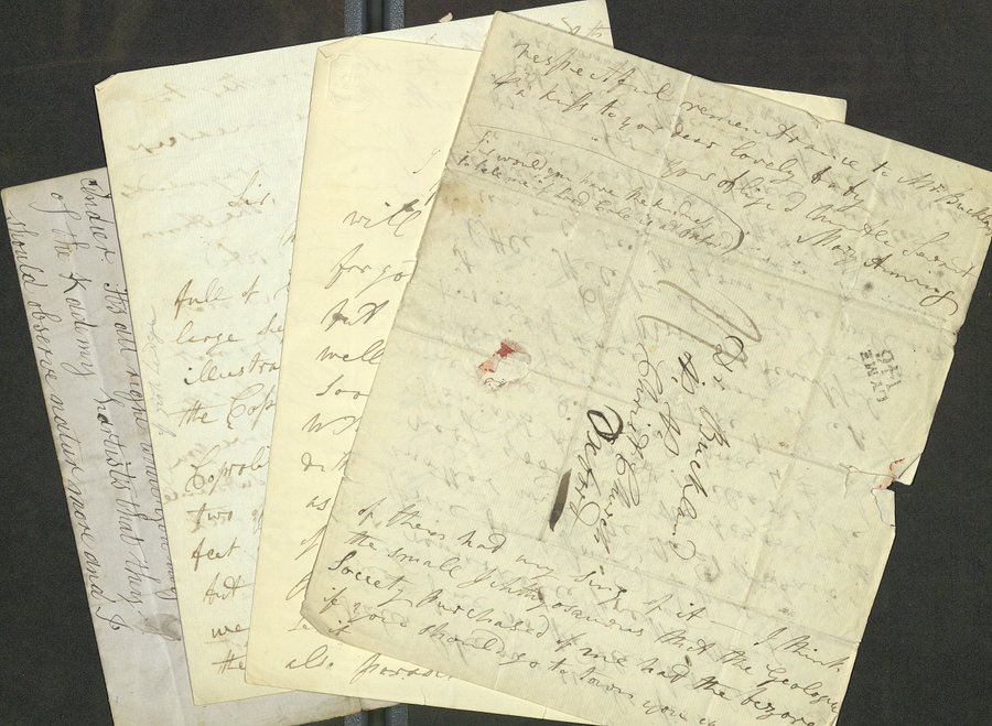 #OTD in 1799 the #MaryAnning was born.
Here we have a selection of correspondence between William Buckland and Mary Anning. 
Do visit ZSL #Library and #Archives to read more correspondence between Anning and Buckland #fossils #Trowelblazers #womeninscience