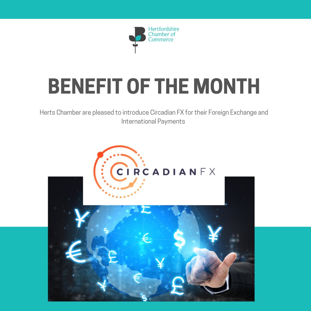 The May #benefitofthemonth <a href="/circadian_fx/">Circadian FX</a> provides members with a free and no-commitment FX Health check to identify any improvements that can be made to the member’s FX and international payments solution.  

hertschamber.com/business-benef…

#KeeptheHeartinHerts