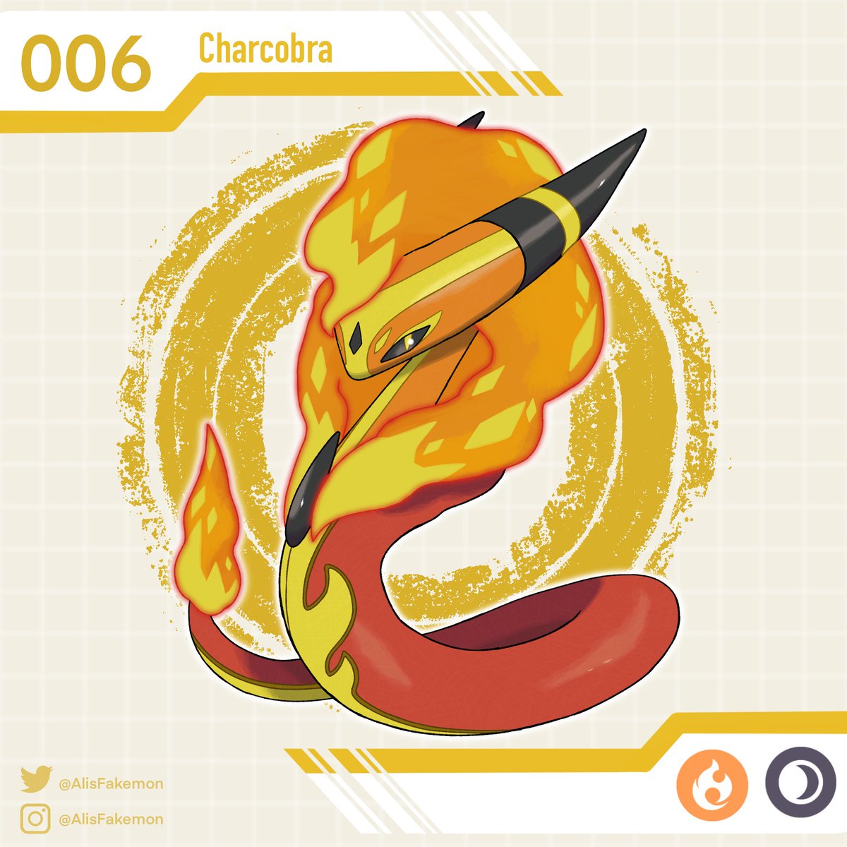 AlisFakemon's tweet image. Mo. 006 Charcobra
#Fakemon #Pokemon