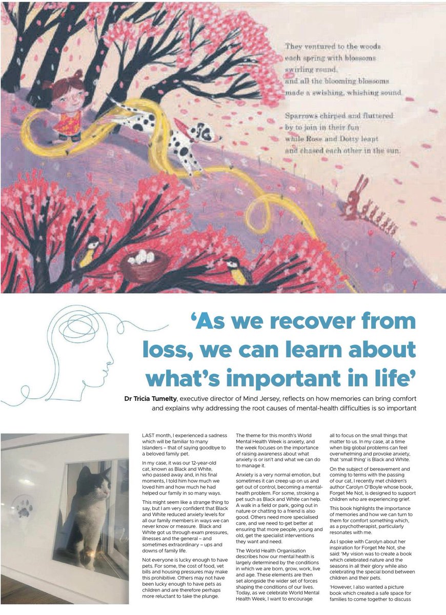 OBoyleAuthor's tweet photo. I was delighted to team up with @MindJersey to produce an article for @JEPnews discussing how ‘Forget Me Not’ can link into this year’s theme of anxiety for #mentalhealthawarenessweek

I am very grateful for the chance to help kickstart crucial discussion on the topic of #anxiety https://t.co/Rc3PSlBKT9