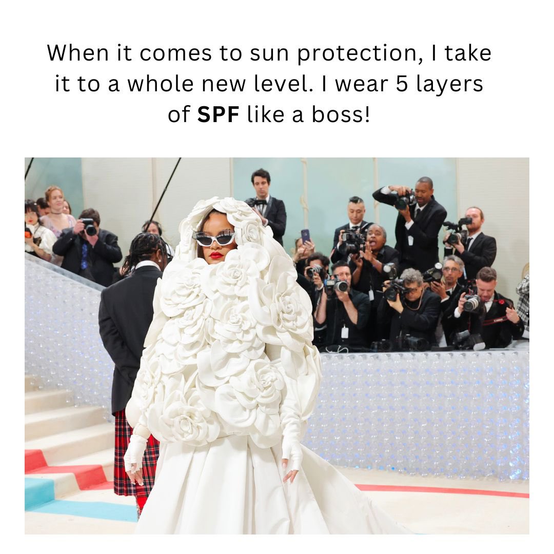 WagonVanity's tweet photo. They say too much of a good thing is bad, but not when it comes to sun protection. 5 layers of SPF? Challenge accepted!
#RIHANNASUPERBOWL #Rihanna https://t.co/qWyODNC22T