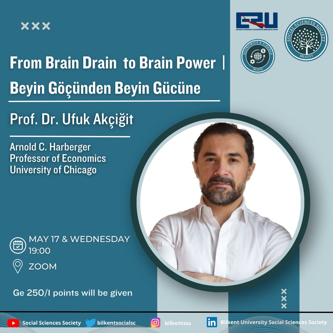 bilkenteru's tweet photo. Chicago  Üniversitesi Kenneth C. Griffin Ekonomi Bölümü'nde Arnold C. Harberger  Ekonomi Profesörü olan Ufuk Akçiğit 17 Mayıs Çarşamba günü saat 19.00'da  Zoom üzerinden Bilkent Üniversitesi Öğrencileri ile buluşacak. https://t.co/hVjbKjVjlk