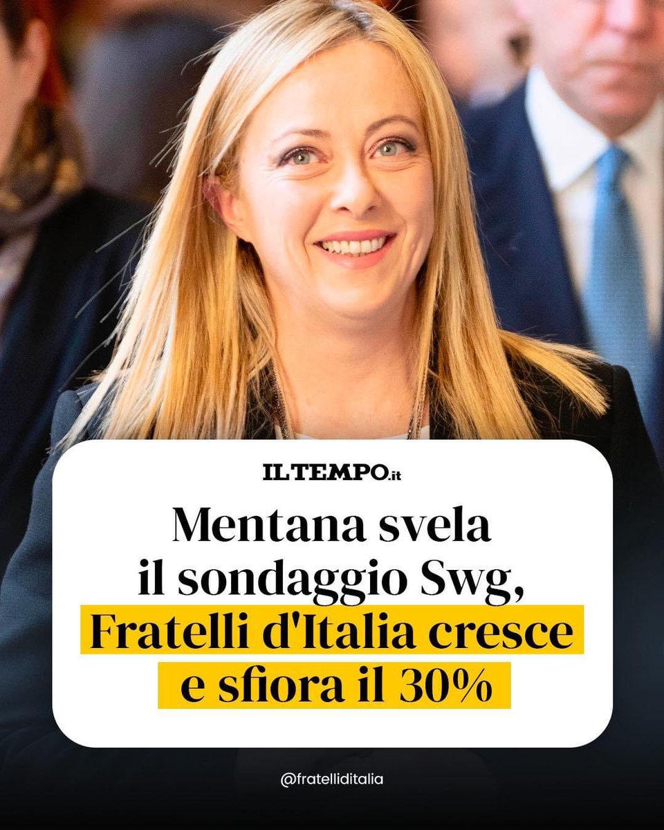 🔵 L’Italia ha fiducia in @GiorgiaMeloni e nel nostro Governo.