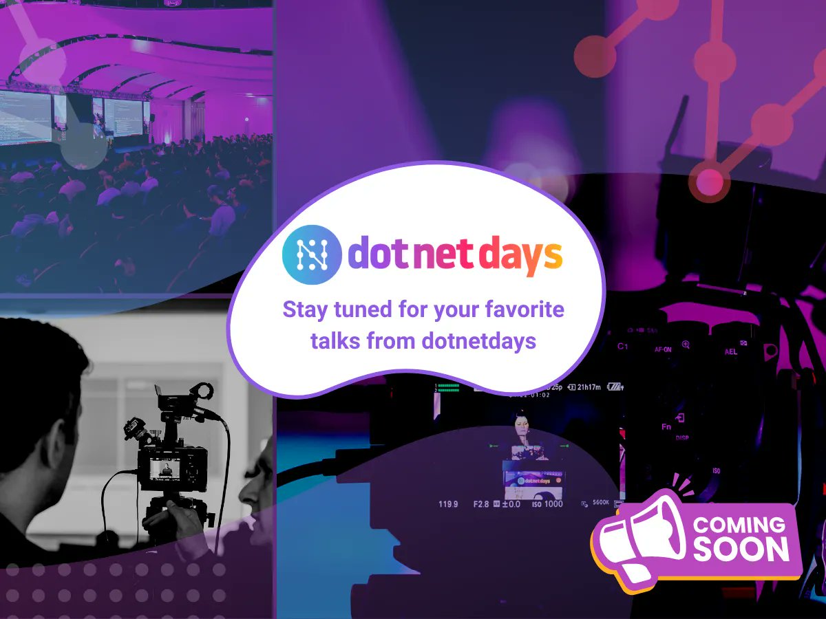 dotnetdaysro's tweet image. We’ve got a surprise for you! The video recordings of your favourite talks from #dotnetdays 2023 will be available on our YouTube channel. Stay tuned, videos will be released soon! 🎥
👉 buff.ly/3M1ArvH
#dotnet #dotnetconference #video #recordings #talks