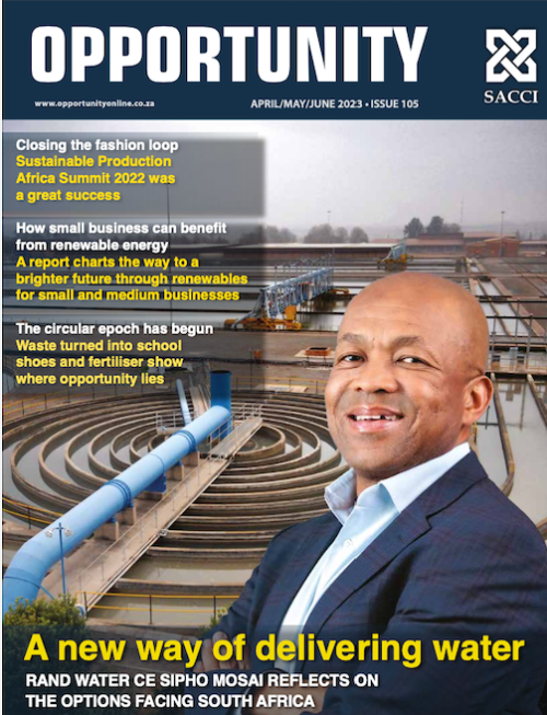 Rand_Water's tweet photo. [READ] 
Opportunity Issue 105 features an interview with the Chief Executive of Rand Water Mr. @SiphoMosai, reflecting on new ways of delivering water in South Africa.

The link to the latest Issue: https://t.co/nuaIFFlYL6

#RandWater #FindingNewWays #RW120Years  [NS] https://t.co/FUCMRfz09x