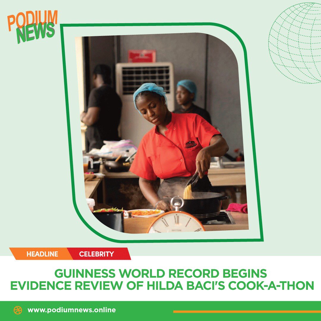 The Guinness World Record has commenced the evidence review of Nigeria’s chef, Hilda Baci, who recently surpassed the previous record for the most prolonged cook-a-thon.

#GuinnessWorldRecord #HildaBacci #SHEDIDIT