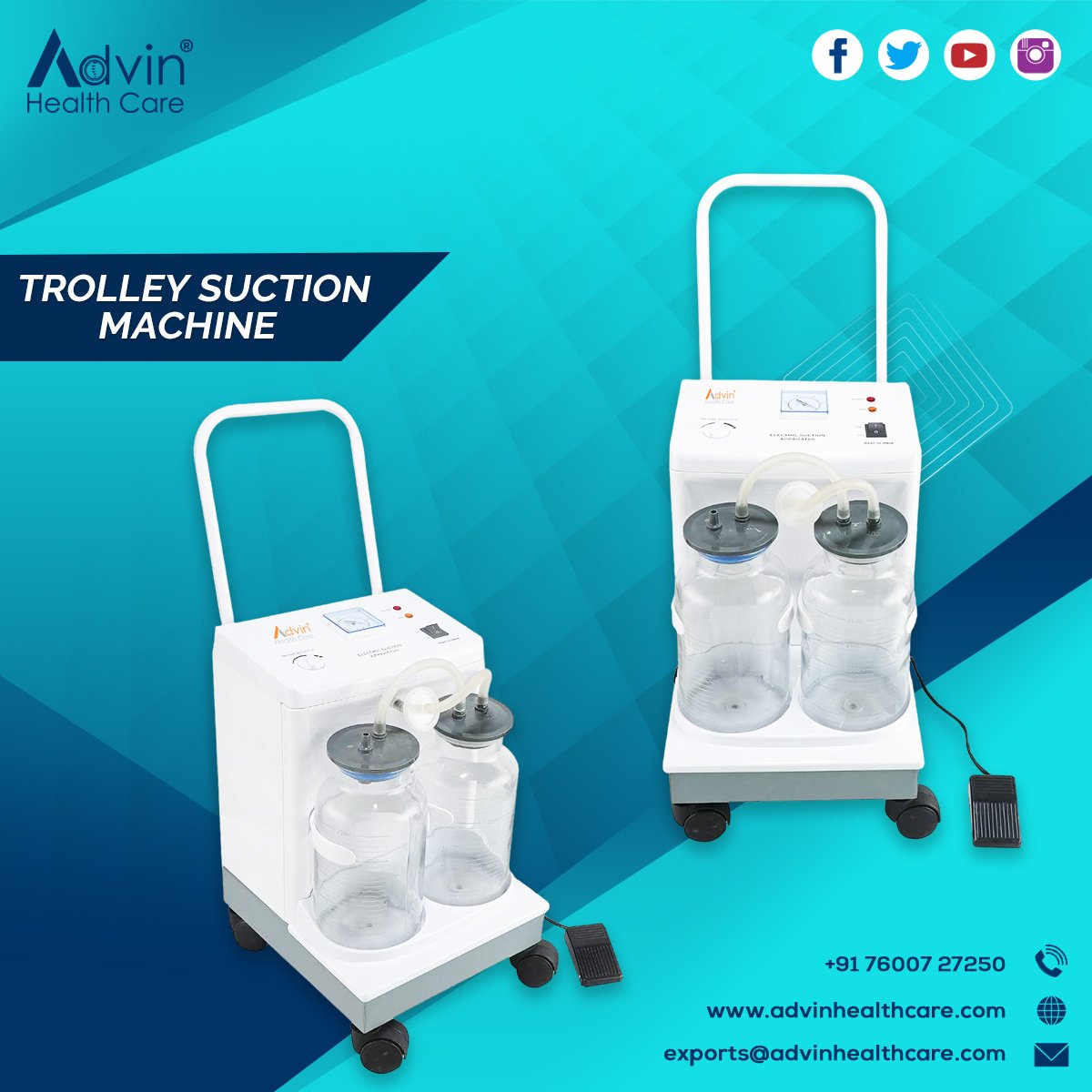 advinhealth's tweet image. Advin Health Care - Trolley Suction Machine

Email: exports@advinurology.com
Website: advinhealthcare.com

#advinhealthcare #advinurology #suctionmachine #trolleysuctionmachine #laparoscopysuctionmachine #laparoscopyproduct #laparoscopy #laparoscopicsurgeon #laparoscopic