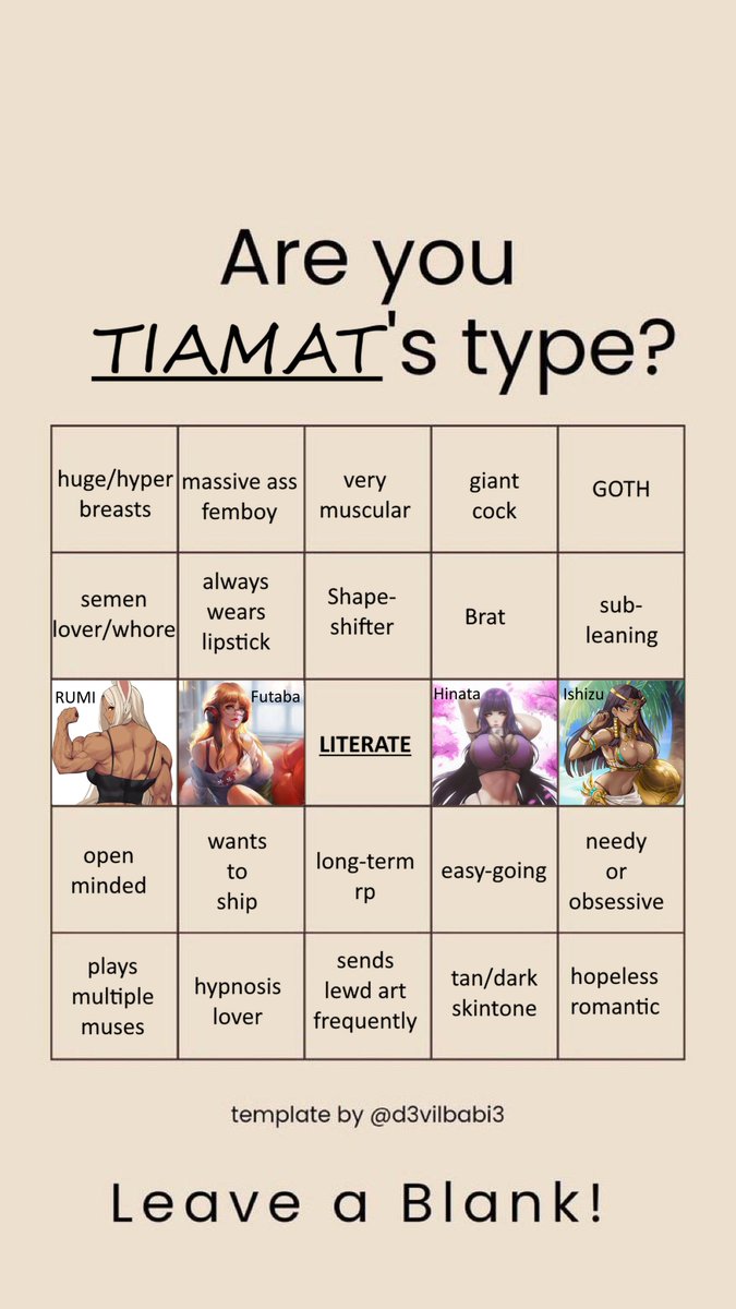 TrueTiamat's tweet photo. Bandwagon time.
❤️💙💚🖤🩶

Like, retweet and show me how many boxes you tick.

If you have a bingo, I'm all yours~
If you have 3 bingos, you're shipping material.
If you have 5 or more, let's just say that a highly exceptional present is in order for you~ https://t.co/p8RYzMU5xS