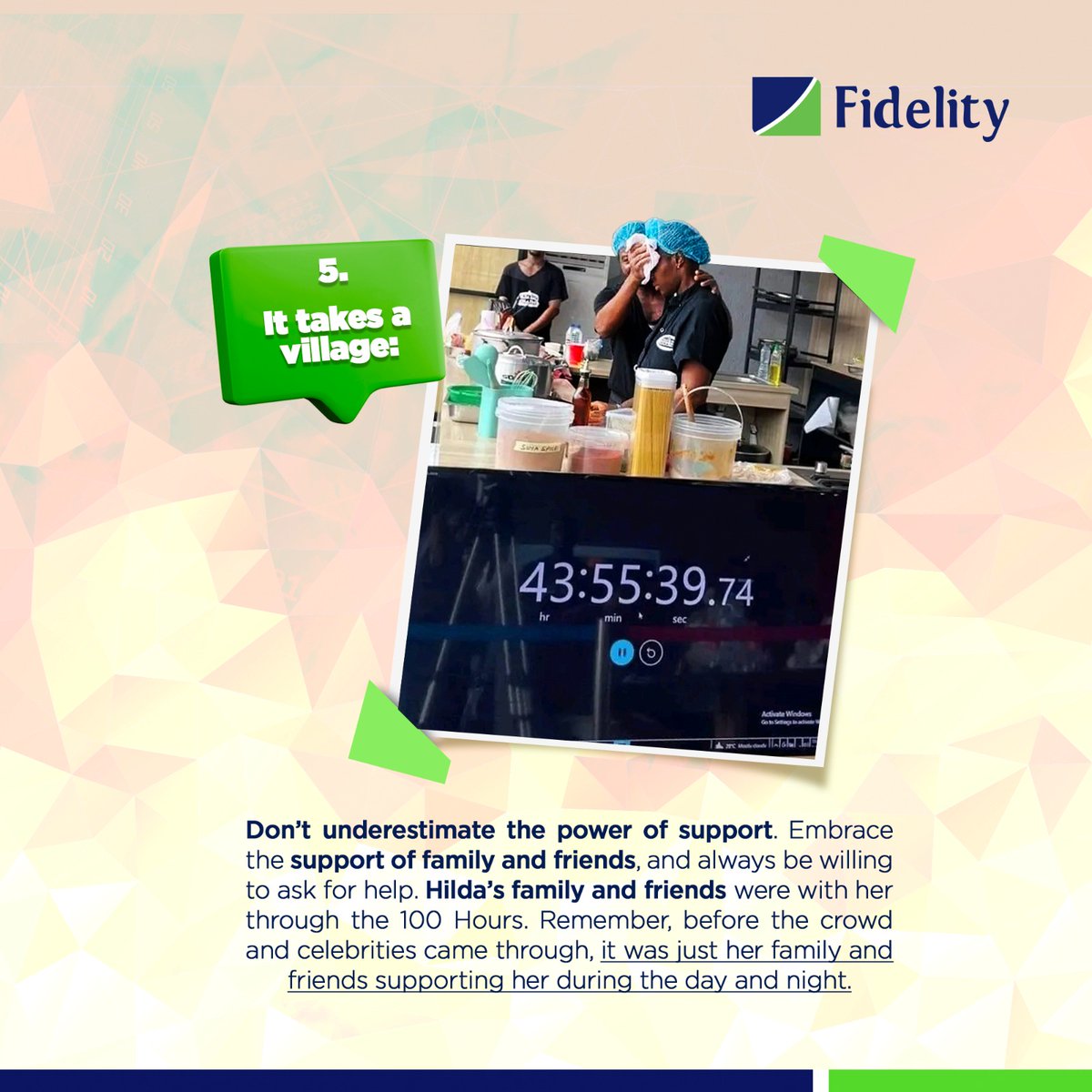 fidelitybankplc's tweet photo. Success is a journey, learn 5 tips from Hilda's story that will help you too. Tag your family, friends and colleagues so they can learn too.
#CookingSuccess #ChefHilda
#DeterminedToWin #TheLifestyleBank https://t.co/NTKI4TCvy2