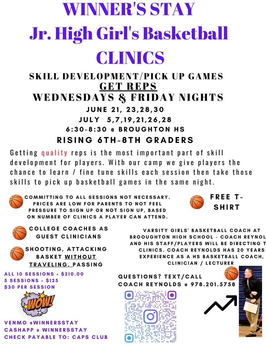 broughtongbb's tweet photo. "Winner's Stay" ✅
Basketball Clinics 🏀
@ Broughton ‼️🏀
Rising 6-8th grade girls ⛹️♀️
Weds/Friday nights 6:30-8:30
Starting June 21
👇
Skills Hour 1 🕰️
👇
Play Pick Up !
Learn to Play Pick Up 🤔
Hour 2 🕰️
#checkitup #gamepoint #winnersstay #pickupball #girlshoops https://t.co/sI4Q4YUnhI