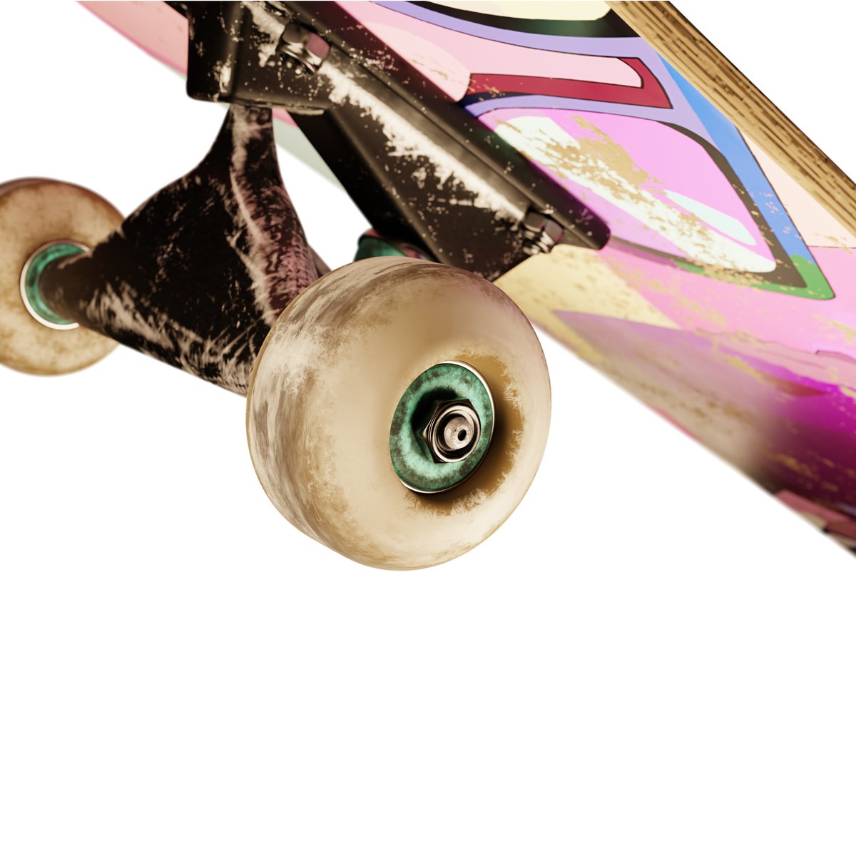 This is the result of my first approach with Substance Painter.

Modeled in <a href="/Blender/">Blender 🔶</a> 
Textured in Blender and <a href="/Substance3D/">Adobe Substance 3D</a>   

#blender #substancepainter #skateboard #render #3drender #renderchallenge #3dcommunity #3dvisualisation #blenderrender #blendercommunity