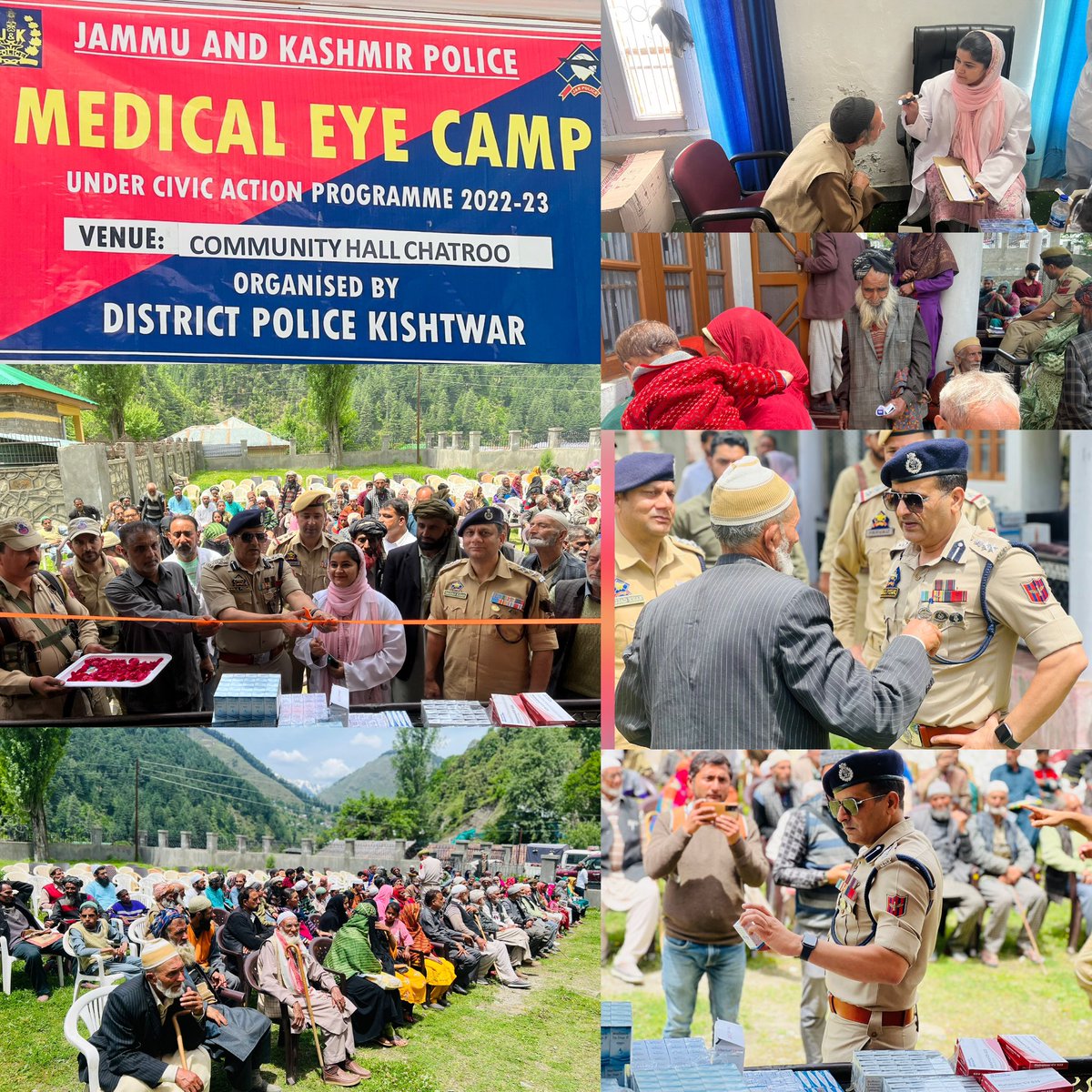 SSPKishtwar's tweet photo. *Kishtwar Police organized Free Eye Check-up Camp, Also Distributed Medicines Free among the Needy People of chatroo area of district Kishtwar . *
#CivicActionProgramme
#KishtwarPoliceAtYourService
#ForMoreDetails👇👇👇
https://t.co/AwOygBVPT5 https://t.co/uLnsnvQ2in