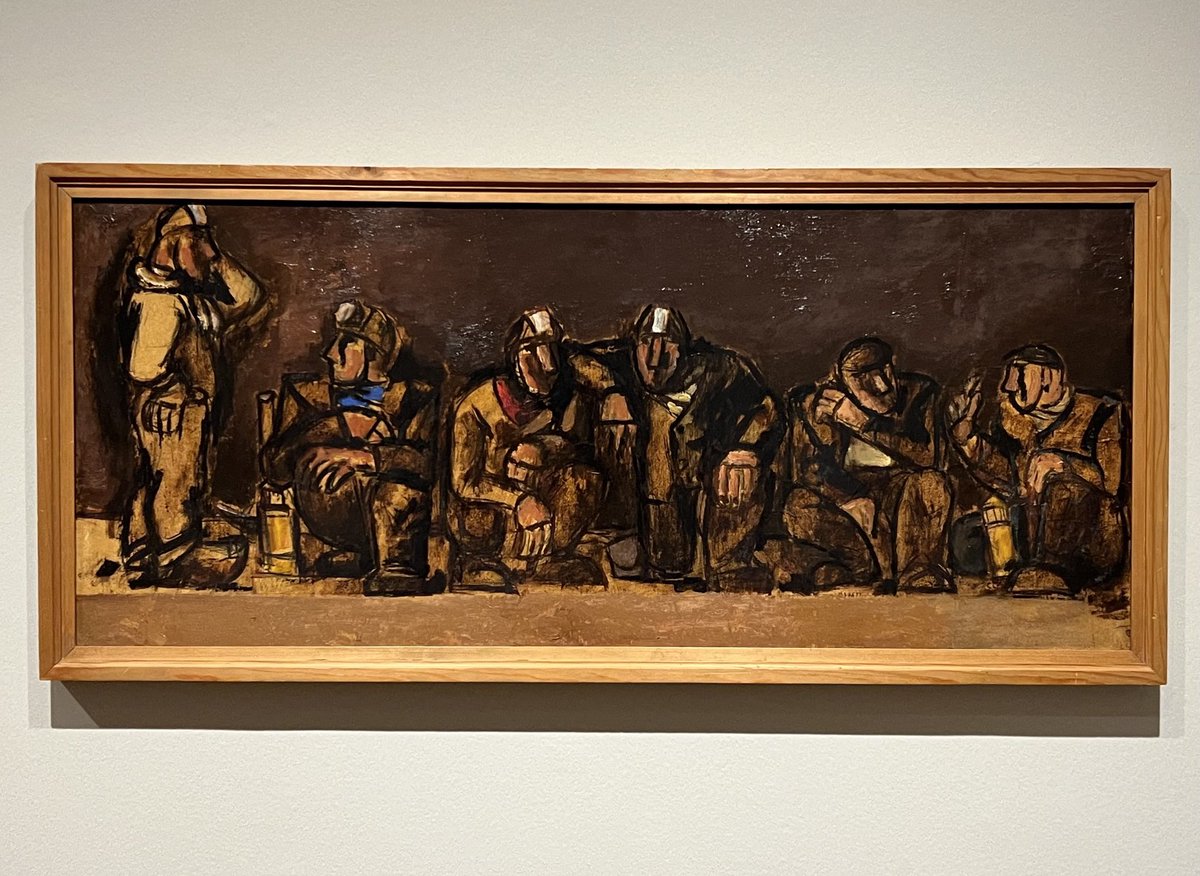 Delighted to see picture by Josef Herman of coal miners at ⁦@NatGalleriesSco⁩ Modern Art 2 in the brilliant #decades exhibition on 20th C Art. Pleased to be involved with @JHAF in Ystradgynlais, which promotes his life and work. #wales #nationofsanctuary