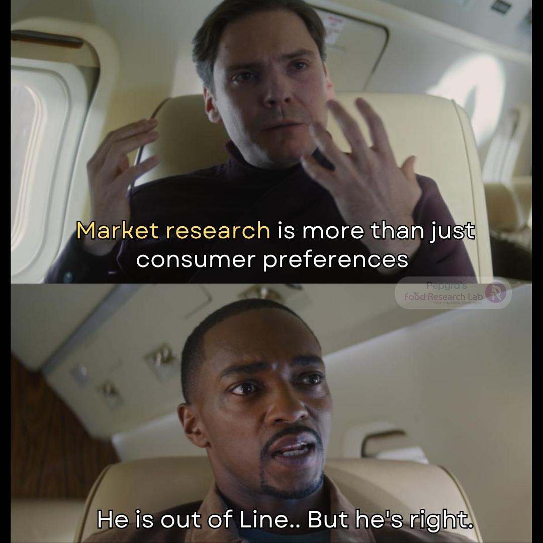 FoodResearchLa1's tweet image. When you realise market research is more than just consumer preferences!
.
.
#foodresearchlab #pepgra #foodresearchlabindia
#foodproductdevelopment #beverageformulation #flavorandfragrance #healthcareanalytics #ingredientintelligence #nutraceuticalformulation #producttesting