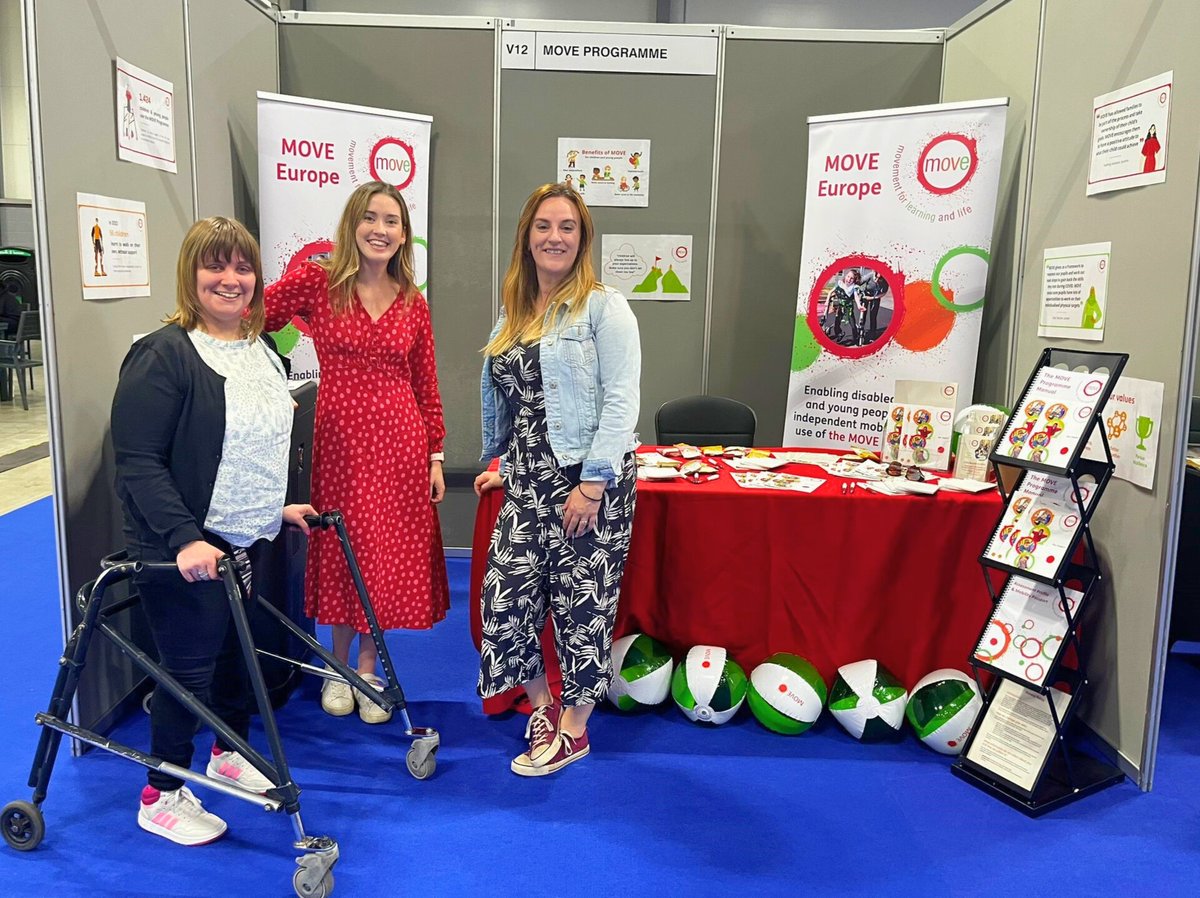 MOVEprogramme's tweet photo. Charlotte, Emma and Chloe are at @kidztoadultz South today to answer all of your MOVE questions! Come and see them at booth V12 for a chat and to learn more about how we enable disabled children and young people to gain independent movement for learning and for life! https://t.co/XGtPx9IbDr