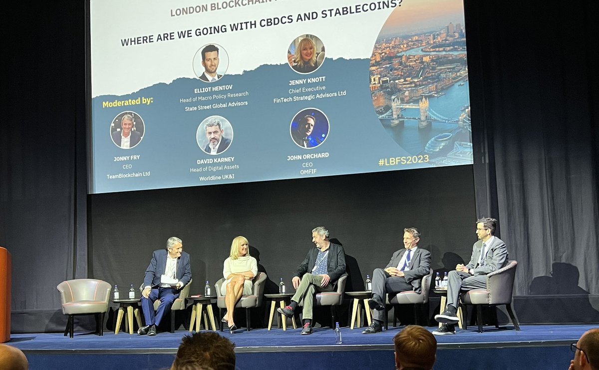 mgleveille's tweet photo. #LBFS2023 @TeamBlockchain @WorldlineUKI @OMFIF @StateStreetGA - interesting conversation on the #CBDCs #retail vs. #wholesale - #tokenizedassets #stablecoins so much to cover in 40 min. Need is First ๐ช๐ฒ๐ท
@jonnyfry175 the best #moderator. https://t.co/L0G38bNqHx