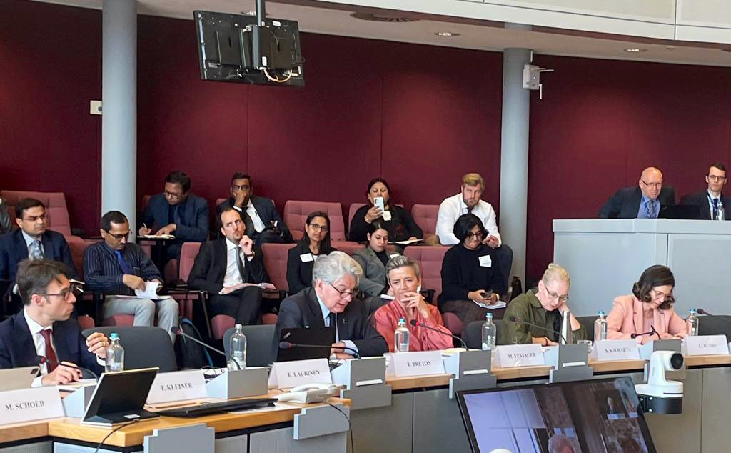 Began the day in Brussels with a Digital &amp; Clean Energy Stakeholder Event. Thank European Commission Executive VP <a href="/vestager/">Margrethe Vestager</a> for convening the meeting.

In this Techade, TTC can promote Trusted Collaboration so essential to Re-Globalisation. Stakeholders are key to delivery.