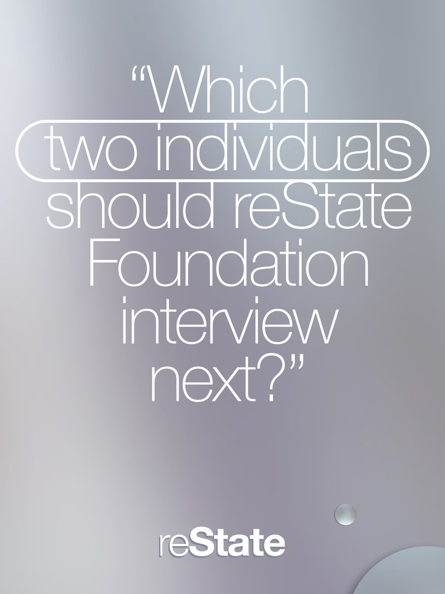 wearerestate's tweet photo. reState’s team wants to know who do YOU want to see next on our Library of Optimistic Visions (LOV Series) episode.
Share your thoughts in the comments section below ⬇️
Let’s co-create the movement of awareness around reimagined governance together.
#LOVseries #unitedhumans #restate #governance
