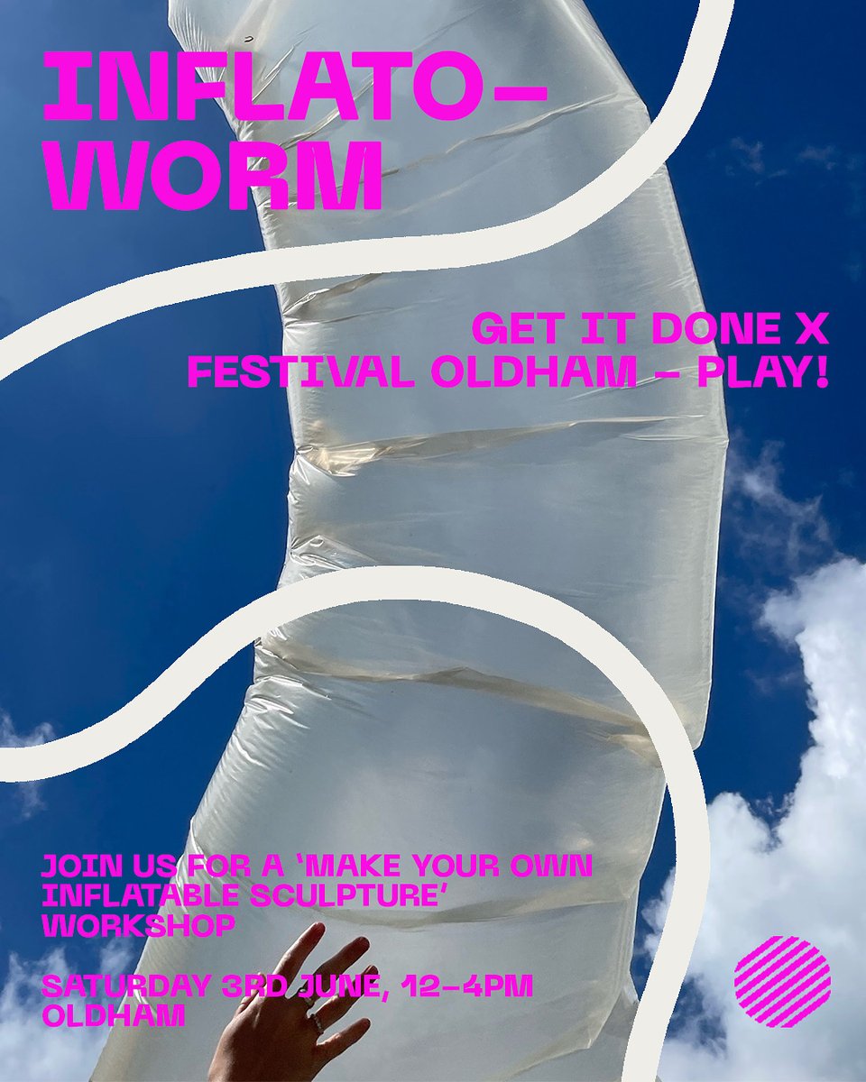 Join us in Oldham for an Inflato-Worm art installation taking over the town centre! 

There'll also be an opportunity to Make Your Own Inflatable Sculpture in a workshop too. 

Saturday 3rd June // 12-4pm // Oldham centre
instagram.com/p/CsQ6Z5yot1A/ 
🌀🌀🌀