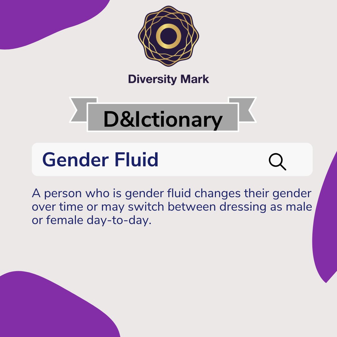 Diversity_Mark's tweet photo. D&Ictionary 📖
Gender Fluid is when your gender is not fixed to one specific gender E.g. Female. It is a form of gender identity rather than a sexual orientation.
#genderfluid #changes #dictionary #wordoftheday #diversitymark #markofprogress #northernireland https://t.co/KTRR85Mr7L
