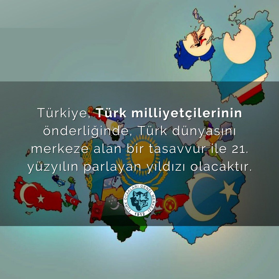 turkocaklari's tweet photo. 📍Türkiye, Türk milliyetçilerinin önderliğinde, Türk dünyasını merkeze alan bir tasavvur ile 21. yüzyılın parlayan yıldızı olacaktır.🇹🇷 https://t.co/rgUznLIicw