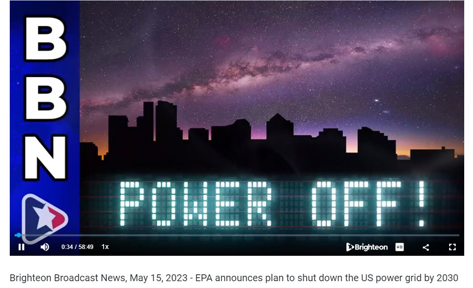 xeniaioa's tweet photo. The #EPA announces its plan to shut-down the #USpowerGrid by 2030... what is the logic behind this? And how are people supposed to function without a power grid or develop an alternate system in 7 years?
On Brighteon... https://t.co/k7XxPwzNkn