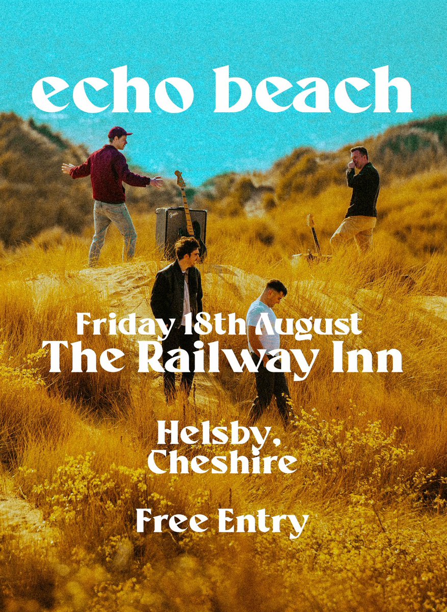 📢: BREAKING NEWS.........

Keep the 18th August free guy's 
We have the amazing @echobeach_uk playing 🎸🎹🥁🍻 Manchester's top 10 up and coming  band's 🙌 
#livemusic #Helsby #Frodsham #Cheshire #livebands