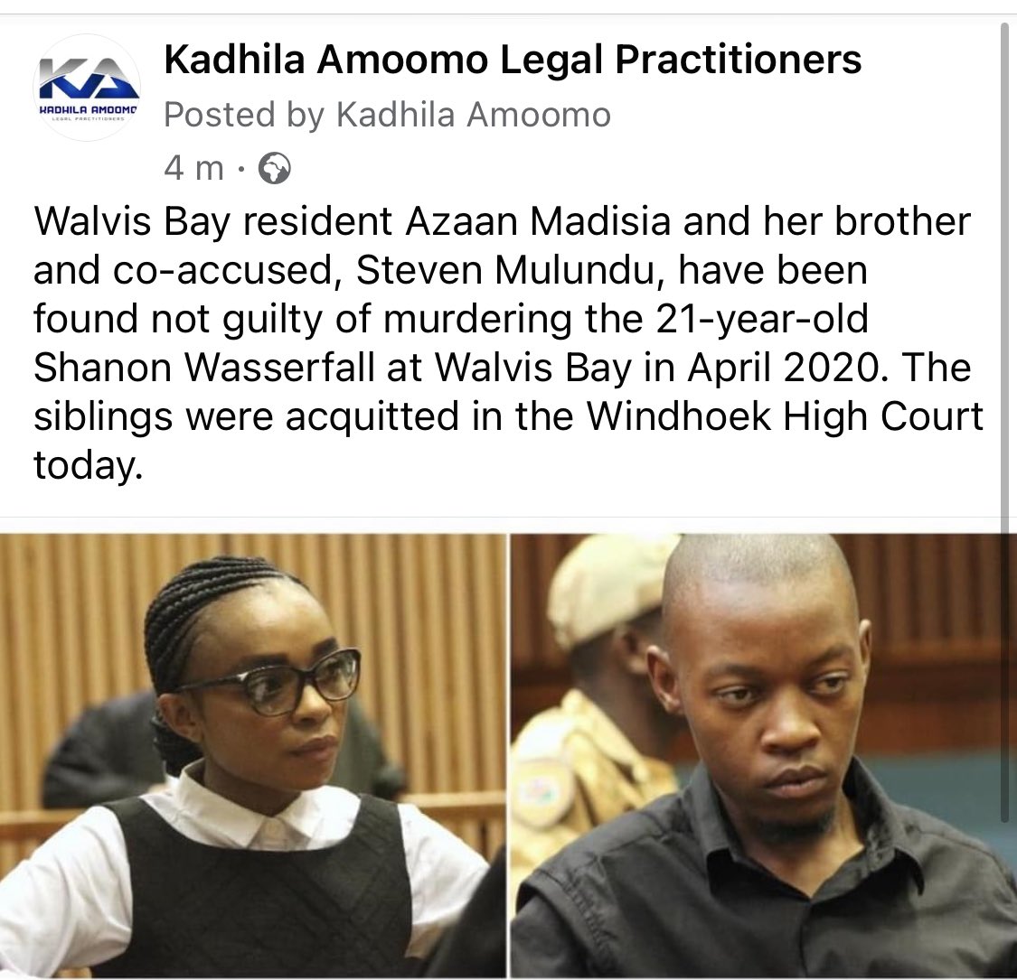 Dilukeni's tweet photo. The Judge found that the death of Shanon Wasserfall could be described as a freak accident and not something Azaan could likely have foreseen. https://t.co/QnSYn5UafK
