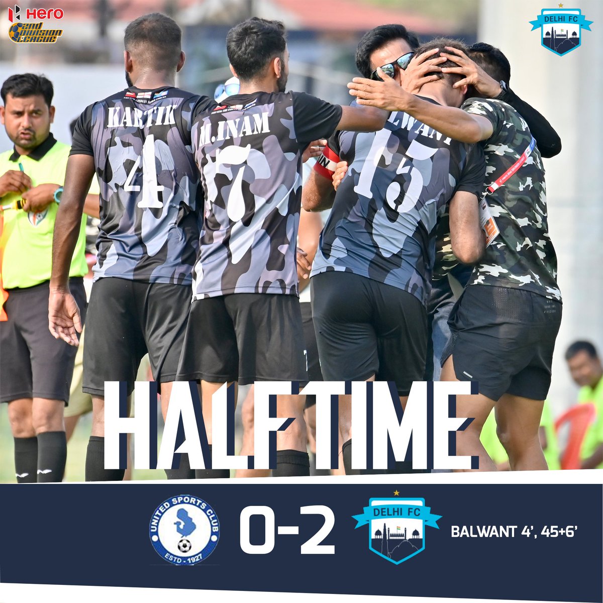 Balwant's brace in the first half is the difference between both sides. ⏸

Watch the match live:- youtube.com/live/InRc0bcOT…

USC 0-2 DFC

#DelhiFC #DilmeDilli #Hero2ndDiv #IndianFootball