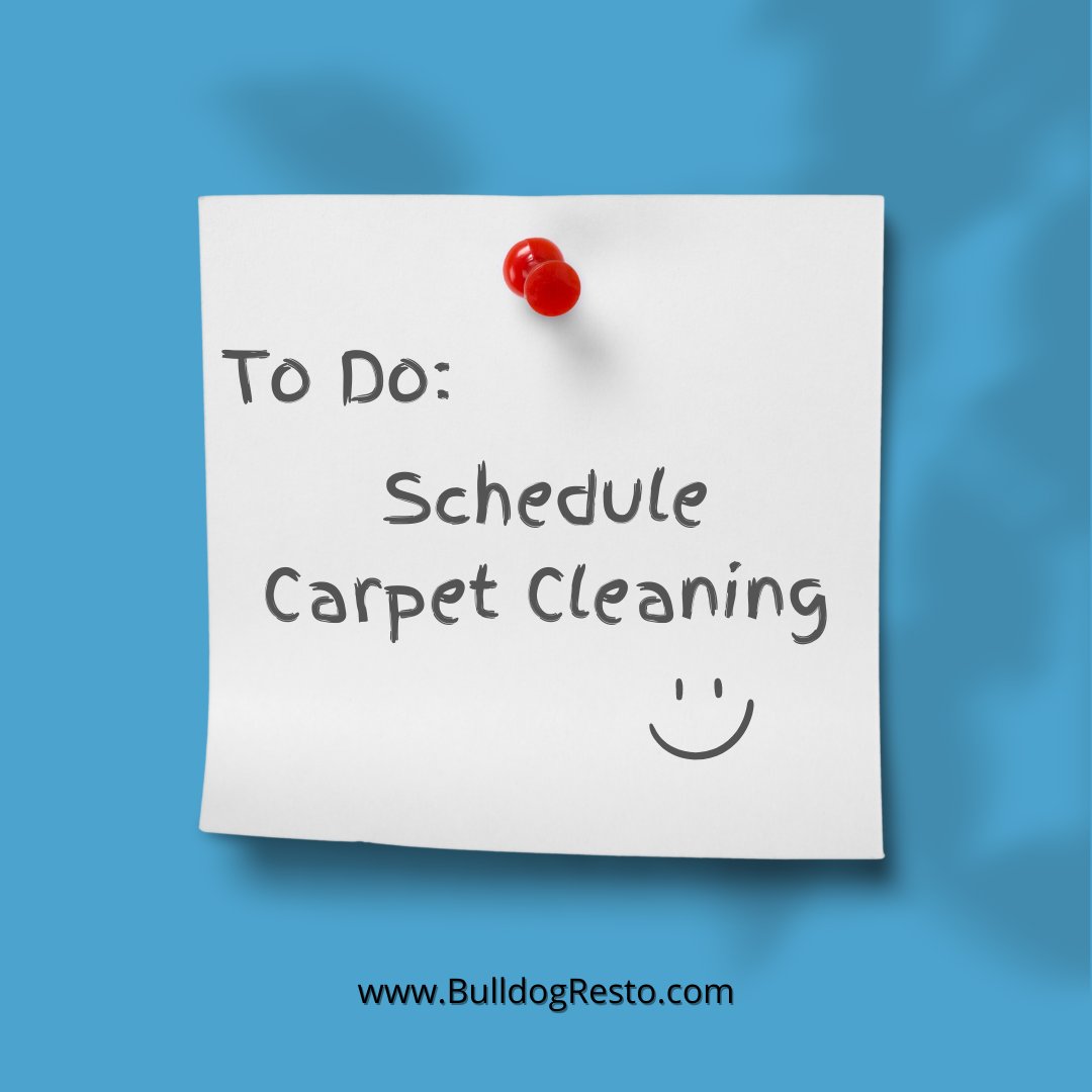 No excuses - get that to-do list taken care of today! Improve your air quality and get your carpets clean - call Bulldog now for a free no gimmick estimate. #FreeEstimate #NoGimmicks #ToDoList #CleanCarpet #ImproveAirQuality #CallNow