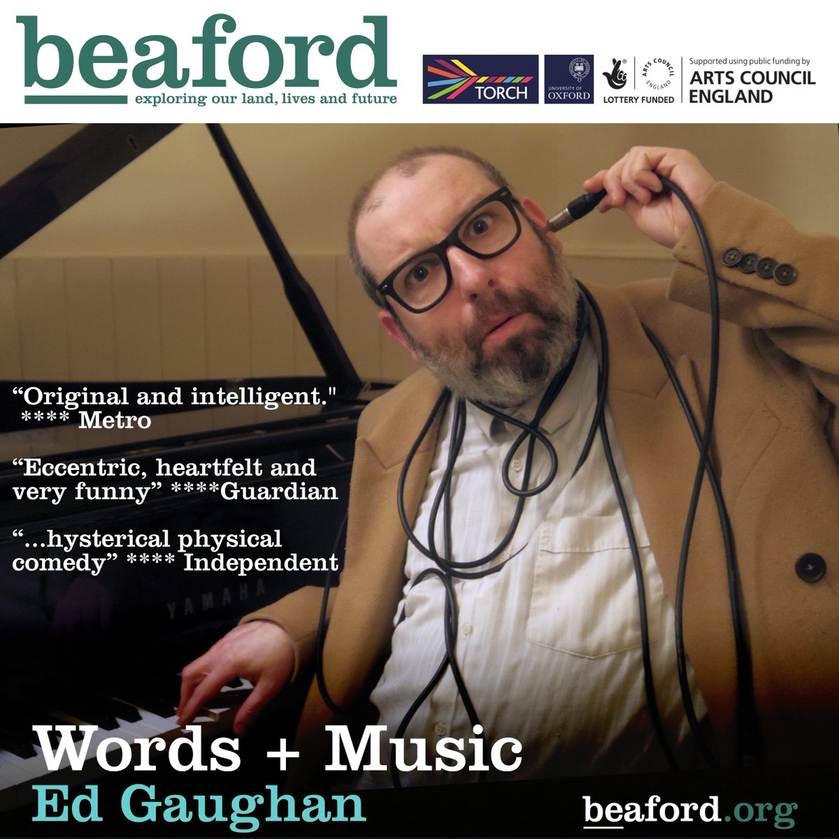 THIS WEEKEND…
North Devon’s own multi-talented award winning performer Ed Gaughan will be sharing his stand-up comedy show ‘Words + Music’ with a home-crowd before it transfers to the Edinburgh festival.

Fri - Swimbridge
Sat - Dolton
Sun – Parracombe

beaford.org/events