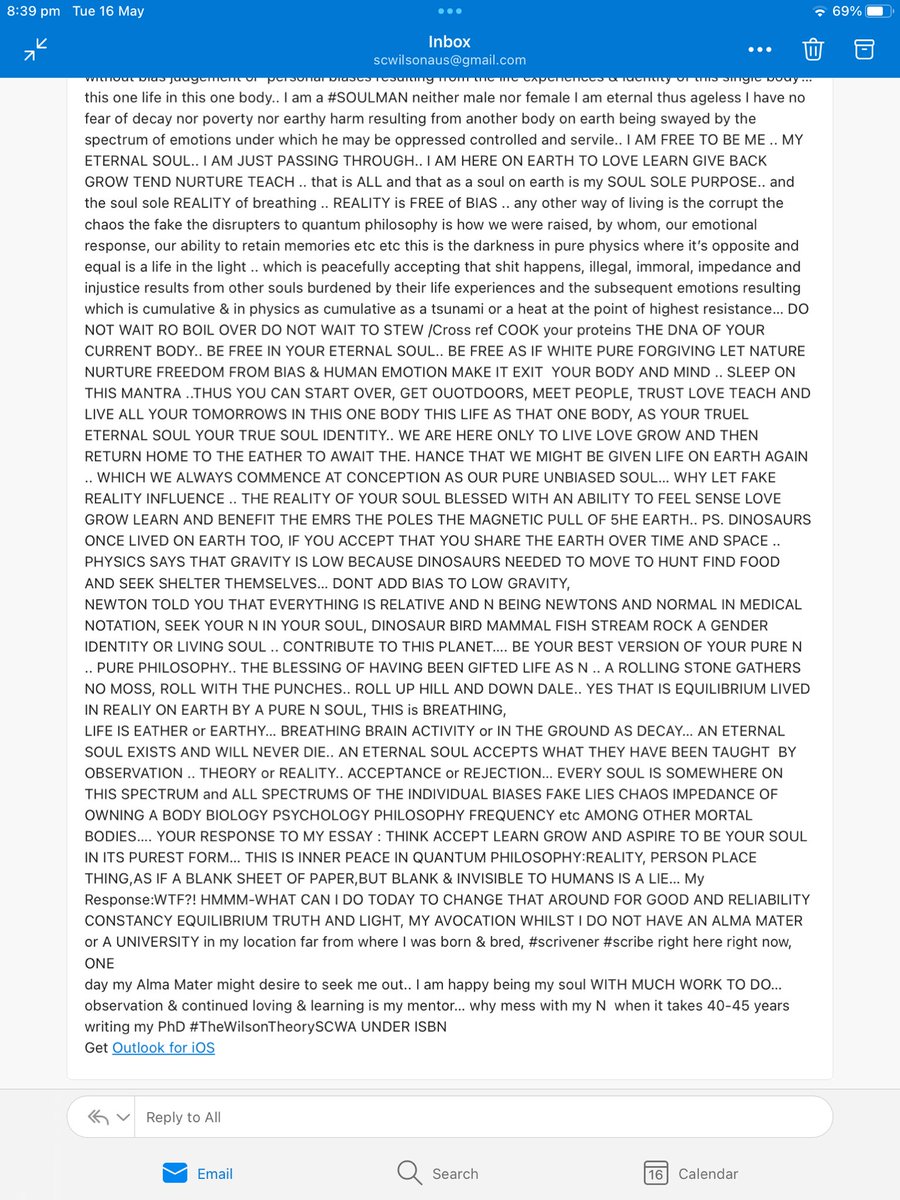 SCWilsonAus's tweet image. #RandomFind.. a blast from the past turned up randomly today; intriguing reading, an essay I wrote - stat - on gut instinct dated 21Nov21 #QuantumPhilosophy #n #N  💡 #Think #Peace 🕊 I wonder if I will ever get to publish it or argue my case in order to do exactly that #NeuroSci