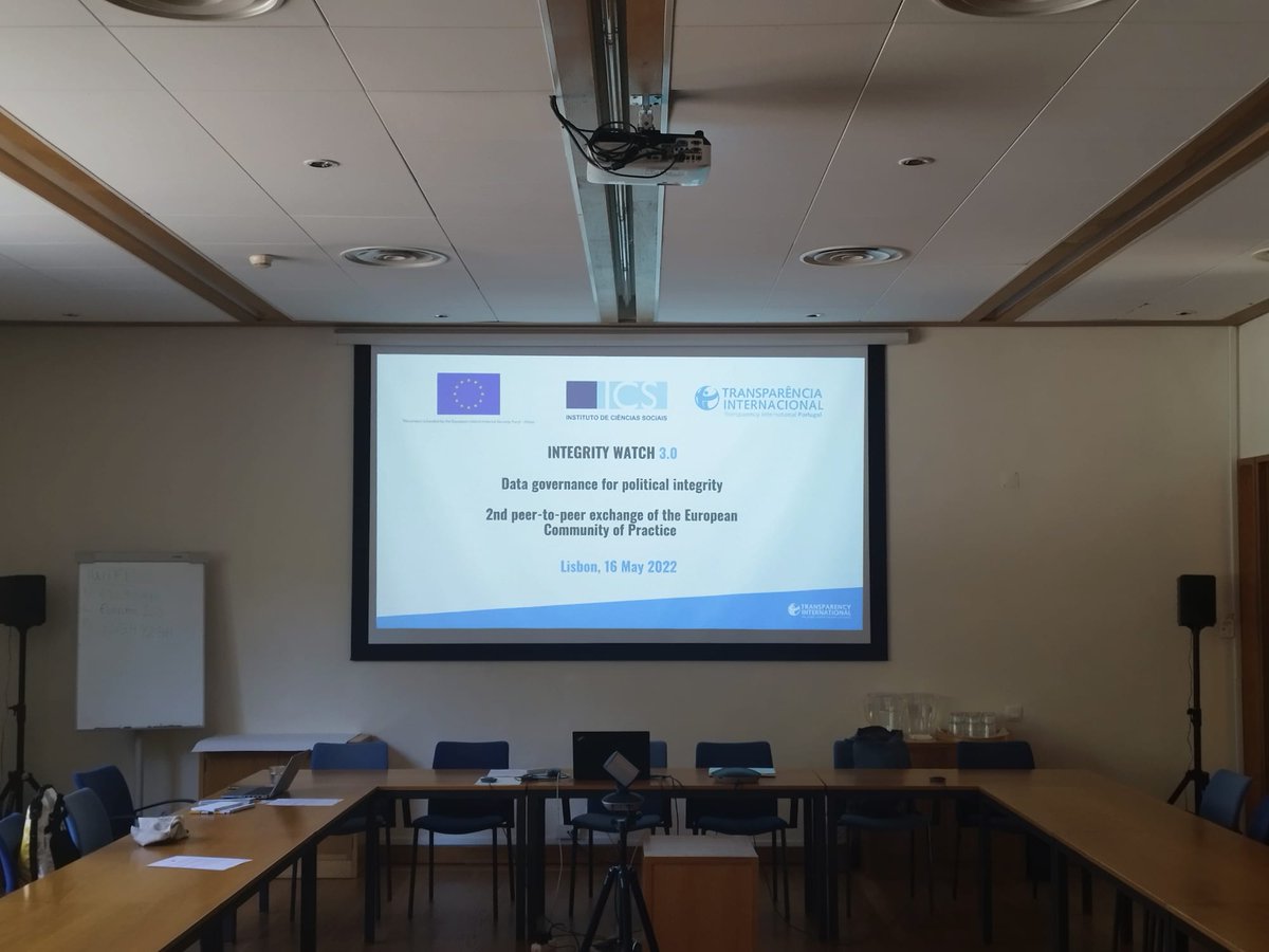 transparenciapt's tweet photo. 🔵The #IntegrityWatch 3.0 Peer-to-peer exchange on data-governance in political integrity is already under way in @icsunivlisboa! @TI_EU 

#IW #TIPortugal https://t.co/HhDcsYC4qj