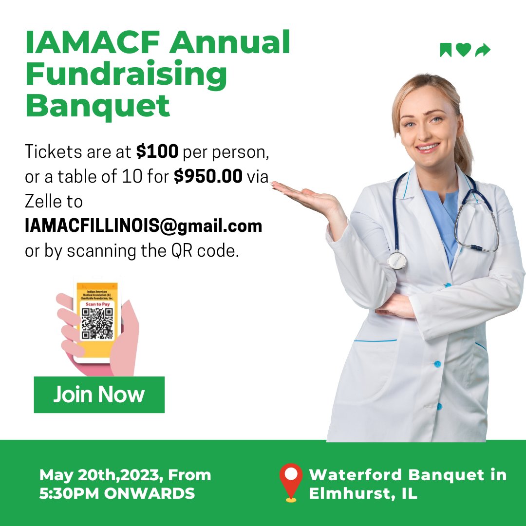 iama_cf's tweet photo. Join us for a night of inspiration and impact at IAMACF's Annual Fundraising Banquet on May 20th, 2023! Support our cause, hear from Dr. Abha Agrawal, MD, FACP, FACHE, and make a difference. Get your tickets now! #IAMACF #FundraisingBanquet #InspirationForACause https://t.co/8NGLLfhEuY