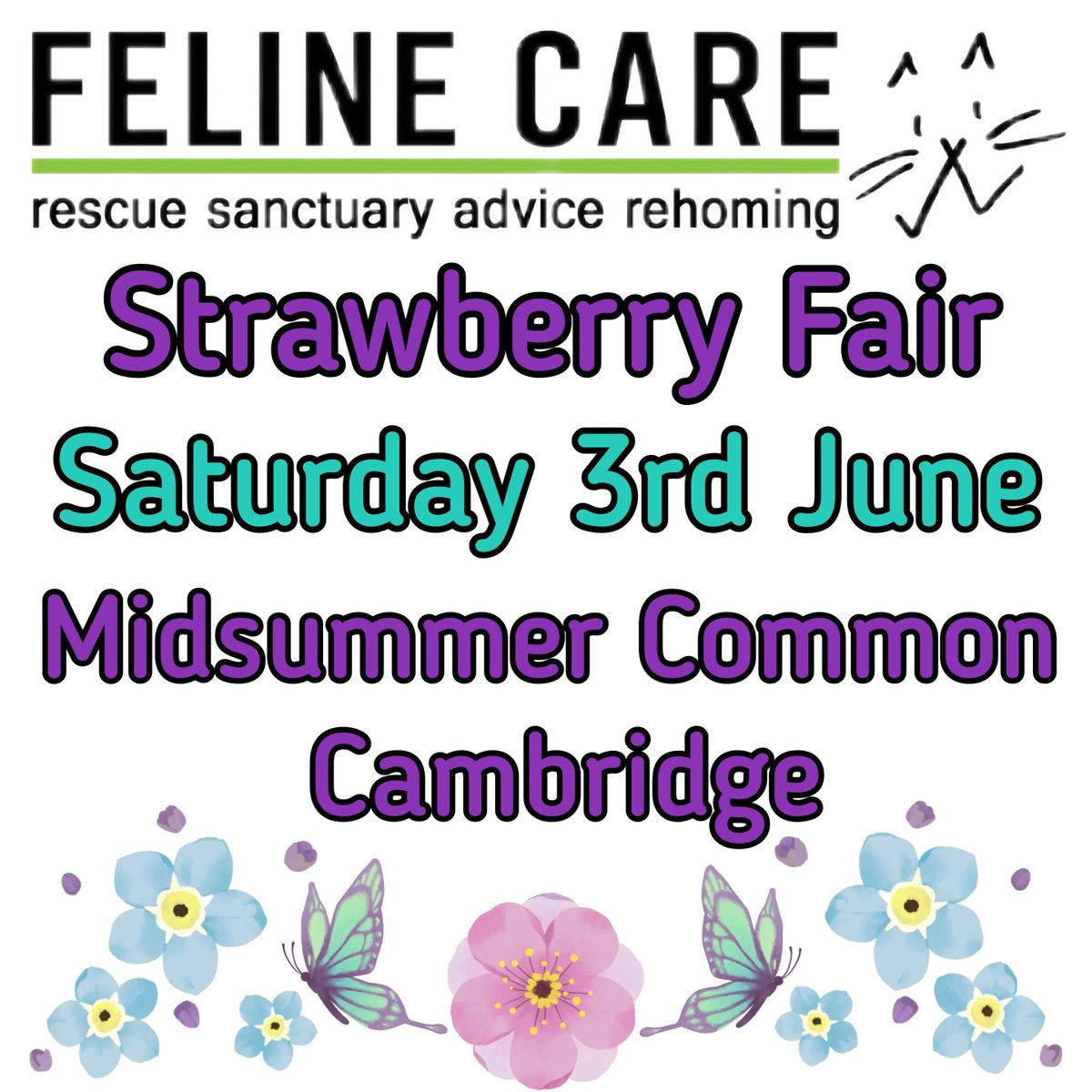 FelineCare's tweet photo. We will be at Strawberry Fai with our stall full of goodies including jewellery, bric a brac and pet accessories. 

Music, food, drink stalls and so much more! 

Saturday 3rd June. 😻 https://t.co/qiuuEKlWKB