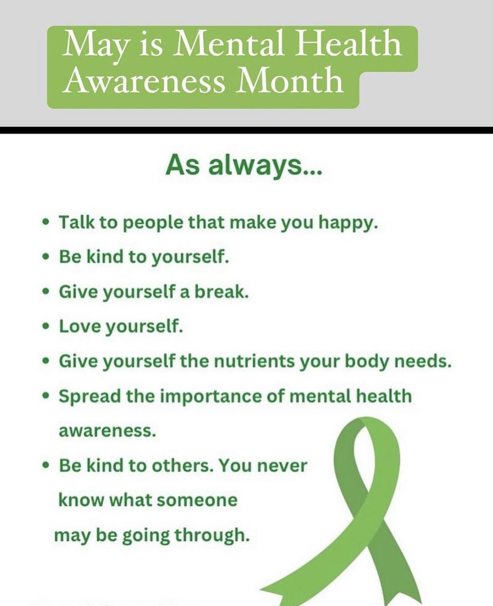 May is Mental Health Awareness Month. Remember to be kind to yourself and check in!