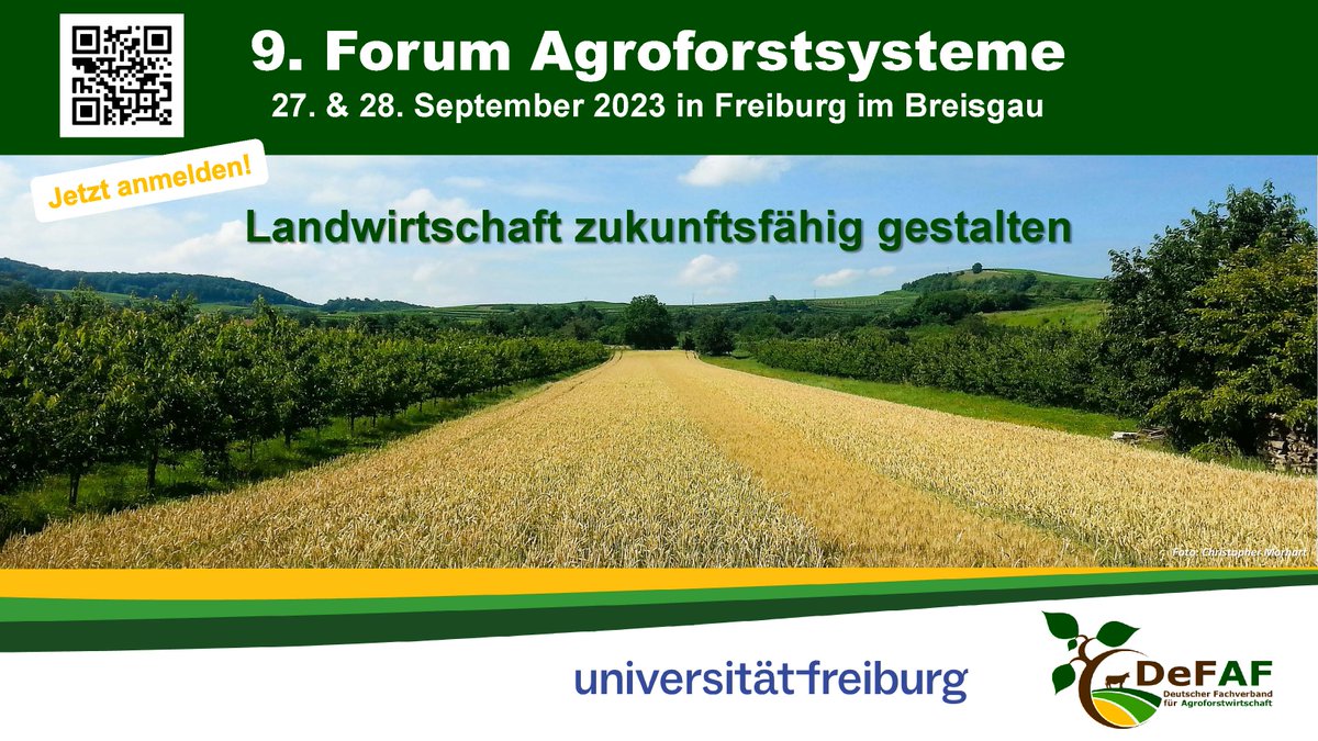 Deutscher Fachverband für Agroforstwirtschaft (@agroforst_defaf) on Twitter photo Landwirtschaft zukunftsfähig gestalten: multifunktional, regional und wertschätzend!
📢<a href="/Agroforst_DeFAF/">Deutscher Fachverband für Agroforstwirtschaft</a> und <a href="/UniFreiburg/">Universität Freiburg</a> laden zum 9. Forum Agroforstsysteme nach Freiburg ein.
🗓️27. & 28. September 2023
ℹ️Programm und Anmeldung hier: agroforst-info.de/forum-agrofors… Landwirtschaft zukunftsfähig gestalten: multifunktional, regional und wertschätzend!
📢<a href="/Agroforst_DeFAF/">Deutscher Fachverband für Agroforstwirtschaft</a> und <a href="/UniFreiburg/">Universität Freiburg</a> laden zum 9. Forum Agroforstsysteme nach Freiburg ein.
🗓️27. & 28. September 2023
ℹ️Programm und Anmeldung hier: agroforst-info.de/forum-agrofors…