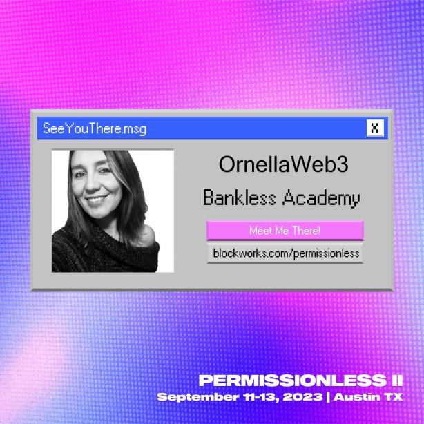 @Tetranome @BanklessAcademy @didierkrux @Permissionless We're coming! An honor to be attending @Permissionless with the @BanklessAcademy Core Team @Tetranome + @didierkrux! 

SeeYouThere.msg with @fa3io_eth  @theNFThinker @BenjimingDefi, @iSpeak_Nerd, @addigator71, @mateo_ventures, @feemschats, @Abv_Avg_Joe, @banklessDAO @BanklessHQ…