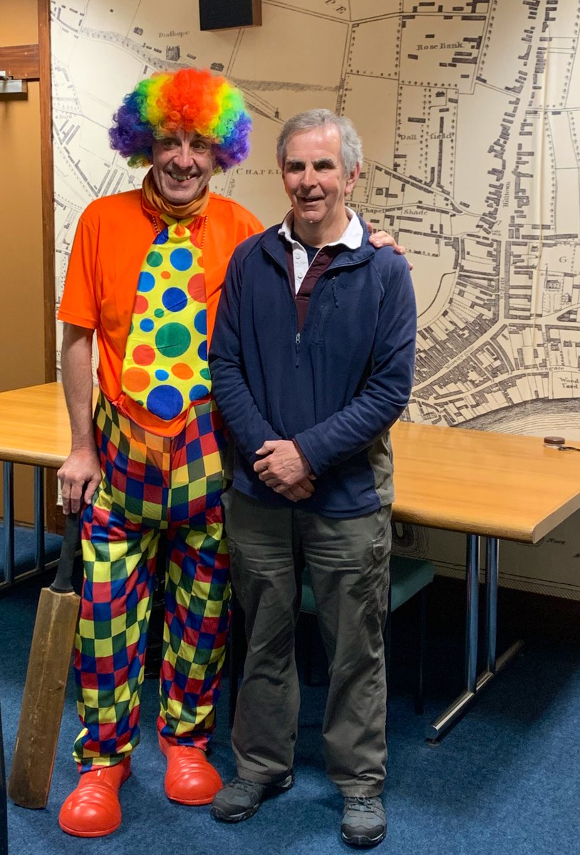 We had a great time hearing about the Clown's Cricket Match of 1879 yesterday as part of #LocalHistoryMonth <a href="/dundeelibraries/">Dundee Libraries</a> yesterday. Here's speaker Richard Miller with a special guest who came to lend a hand!