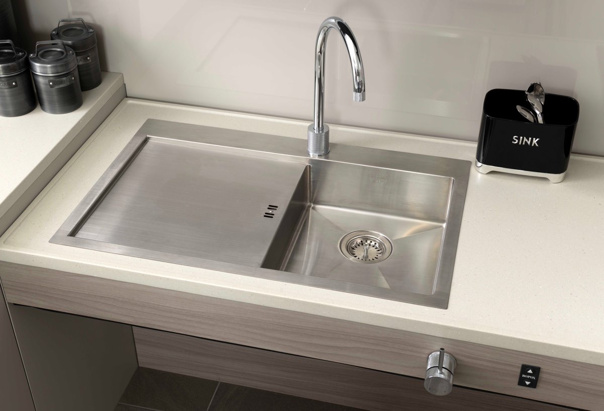 If you're planning an accessible kitchen design, consider installing a shallow depth sink. It's a game-changer for wheelchair users as it maximises leg space underneath for greater manoeuvrability, amongst many other benefits #accessibledesign #livingwithdisabilities