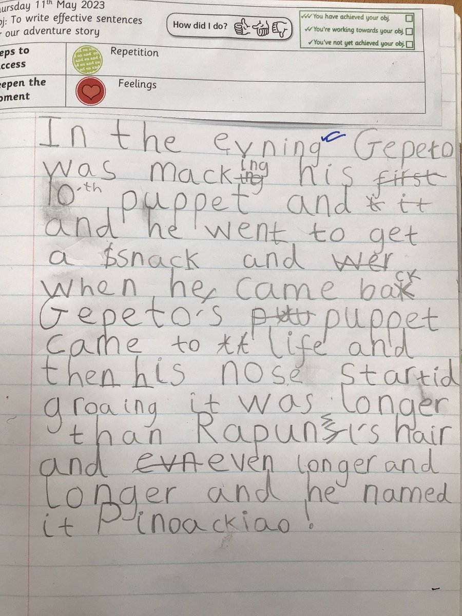 TrainingSpace's tweet photo. Some FANTASTIC work produced by the Year 1 pupils at @DeaneryPrimary 🤩!
The children have included similes, punctuation and repetition in their writing about Pinocchio 🤥.
Join @janeconsidine's #UnitPlanFam: https://t.co/lfbuRvAWzT https://t.co/VLBQ3j16Ae