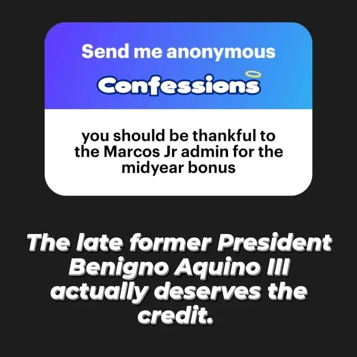 FilipinoScribe's tweet photo. The late former President Benigno "Noynoy" Aquino III actually deserves credit for increasing the bonuses for government employees through Executive Order 201 that he signed in 2016. 

Ask away! https://t.co/xfzqvLy7TG https://t.co/864DJxkZKj