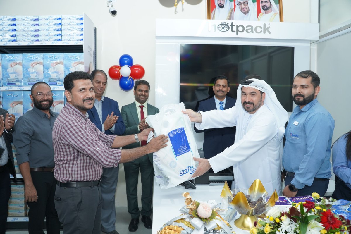 hotpackglobal's tweet photo. With Hotpack’s 49th Sales Center opening in Muweila, Sharjah is now one step closer to a sustainable packaging revolution. 
#event #packaging #retail #expansion #sharjah https://t.co/Cwlx49F2T0