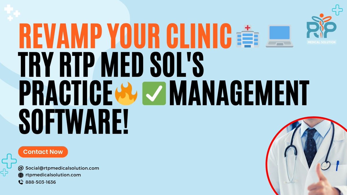 medical_rtp's tweet image. Have you tried RTP Medical Solution&apos;s Practice Management Software yet? 🧐 Not only does it simplify and automate tasks, but it also increases efficiency! 🙌 🏥💻📈

#RTPMedicalSolution
#PracticeManagementSoftware 
#Medicalbillingsoftware
