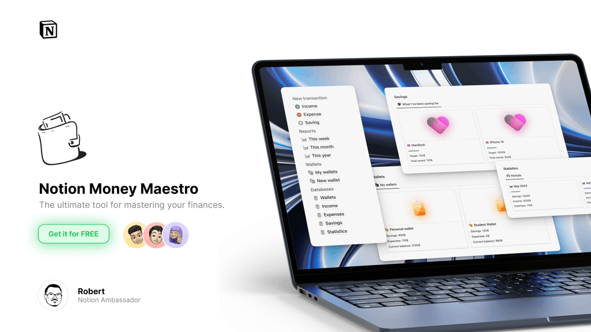 Introducing Notion Money Maestro

The ultimate tool for mastering your finances.

Normally valued at $39, but in the next 48 hours, you can get it for FREE.

Reply 👋 to get it [must be following]