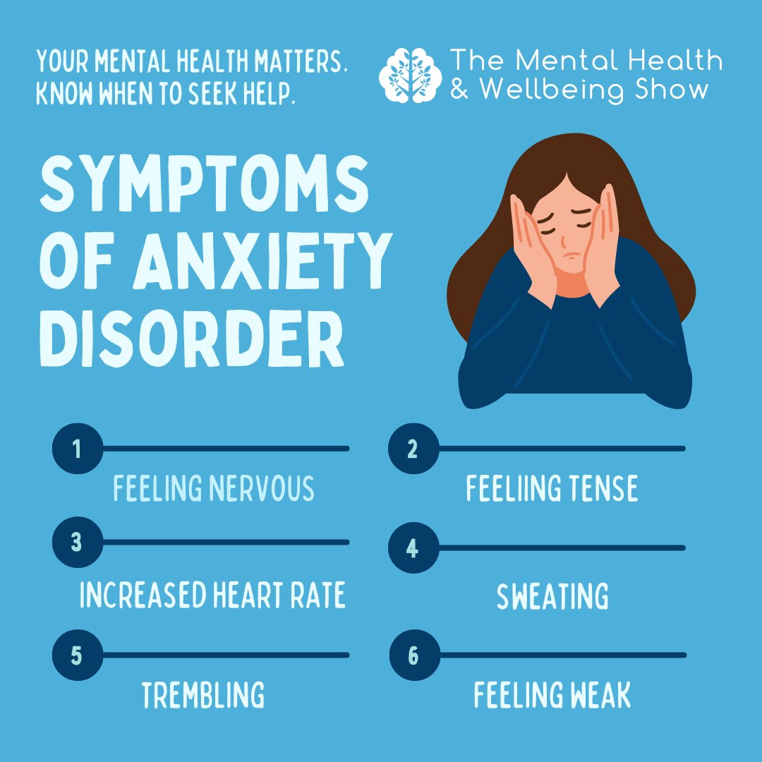 mhwshow's tweet image. Here are symptoms you could be experiencing if you're suffering from anxiety. Know when to get help. You can also read our blog on how to manage anxiety. mhwshow.co.uk/2023/05/15/it-… #MentalHealthAwarnessWeek
