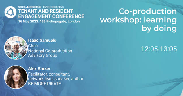 Time to learn by doing! An energising hands-on workshop is about, to begin with, @TLAP1 and @BeMorePirate, where delegates will apply the co-production methodology first-hand! Enough talking about WHY - let's find out HOW to empower tenants meaningfully! #treconf