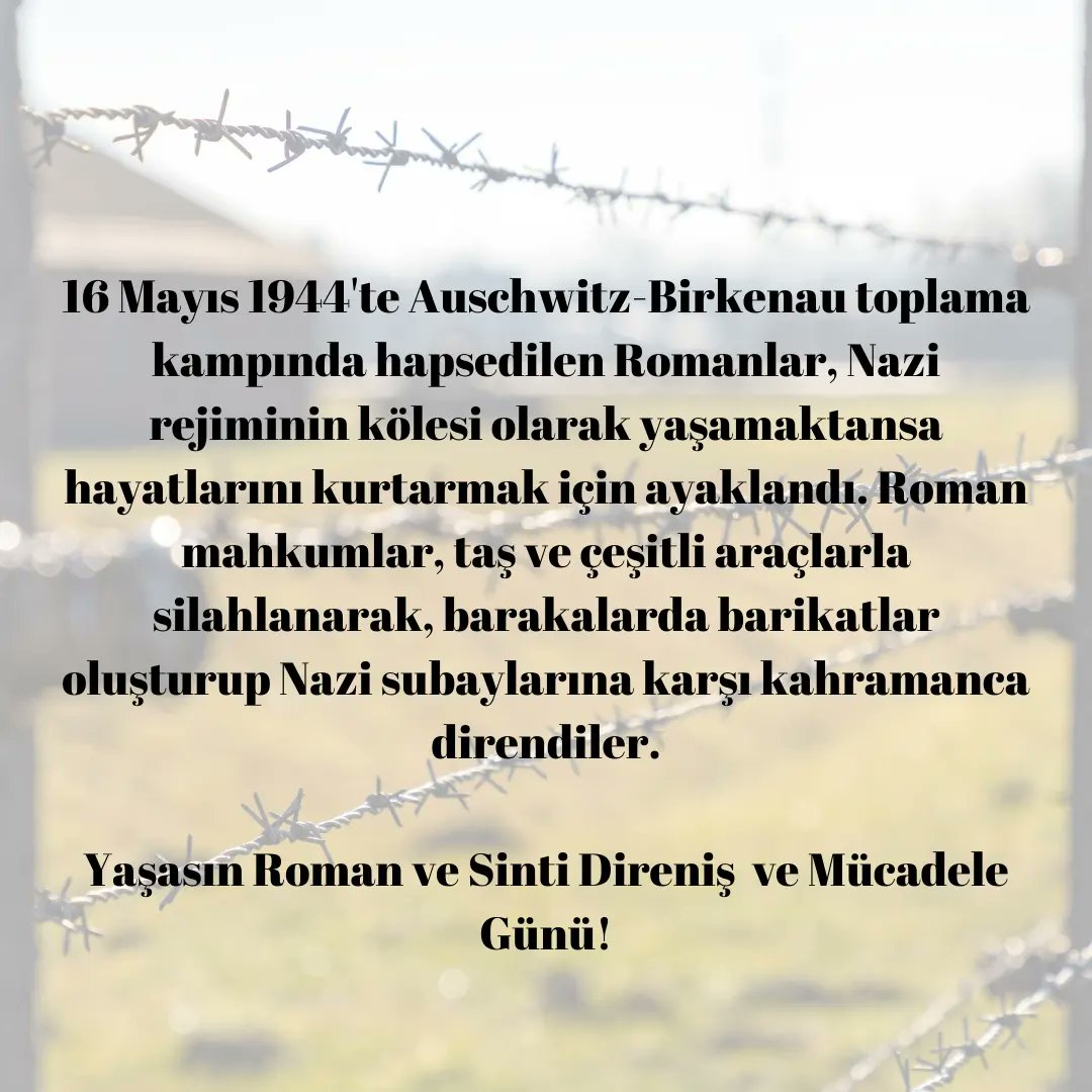 Yaşasın Roman ve Sinti Direniş  ve Mücadele Günü!
#RomaniResistanceDay
#16may1944 
#romandirenişgünü 
#opreroma